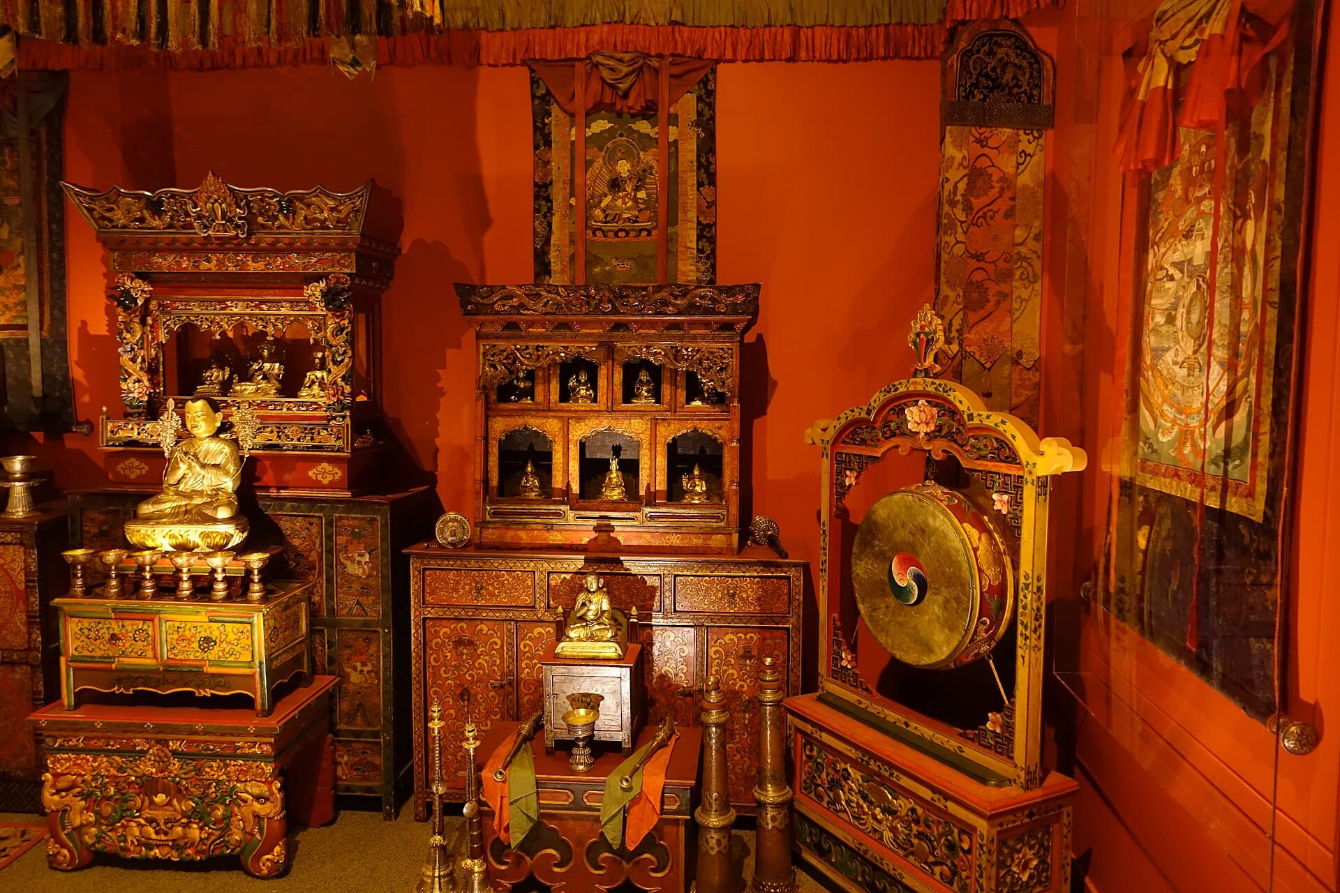 Butter lamps in a shrine