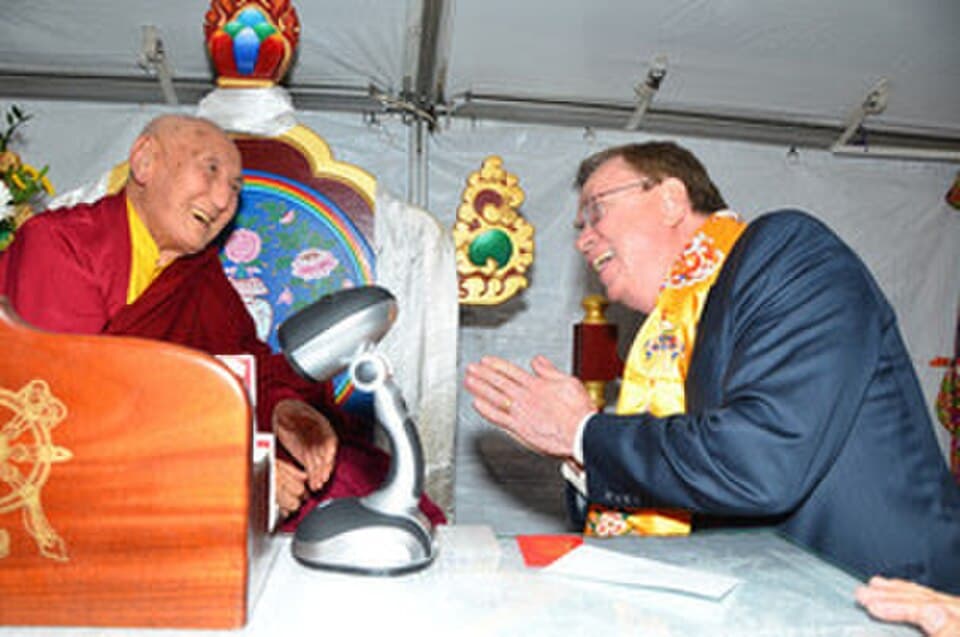 Yangthang Tulku Rinpoche with interfaith liaison