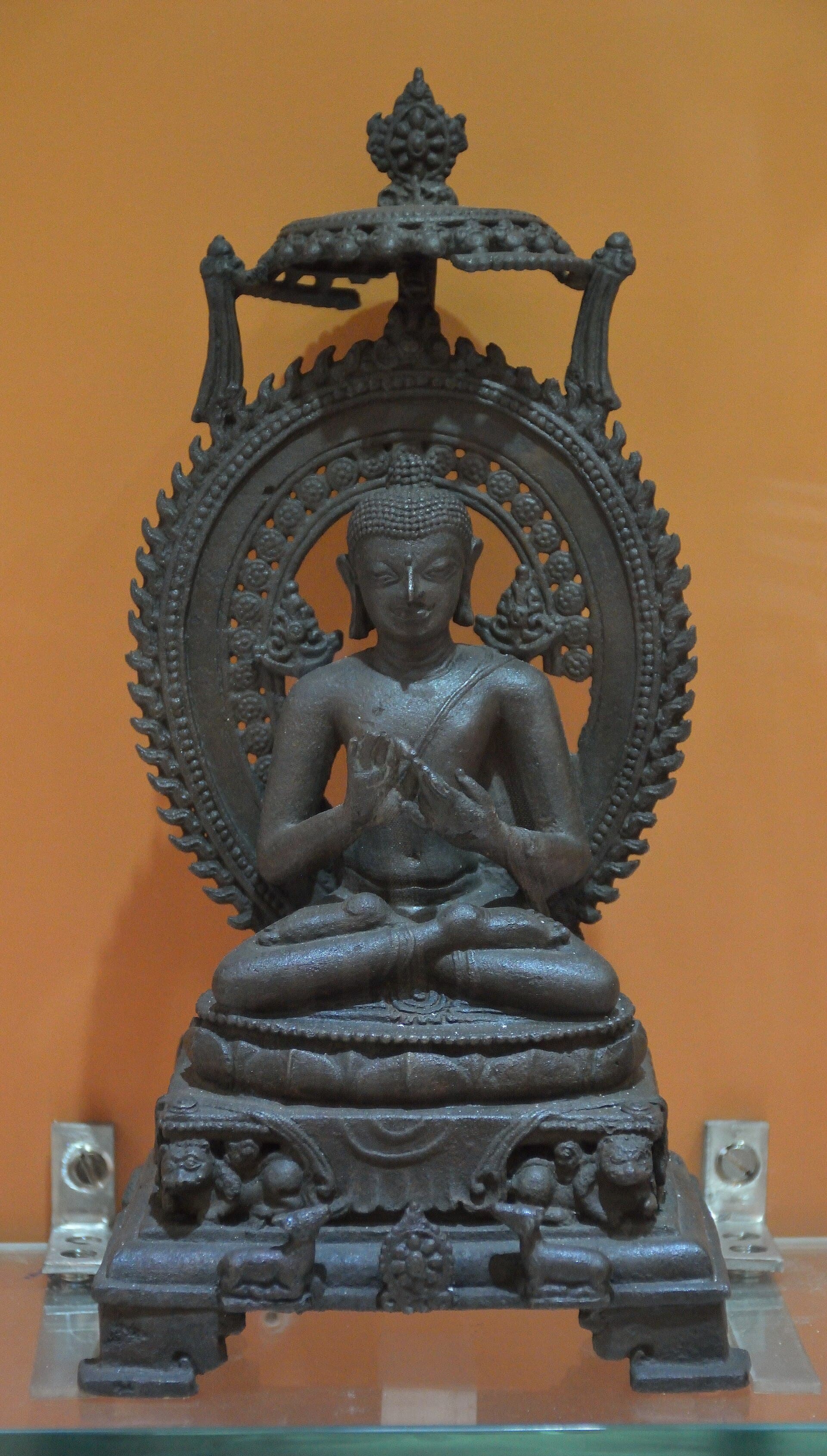 Bronze Buddha from Nalanda displaying the dharmachakra mudra, ca. 9th–10th century