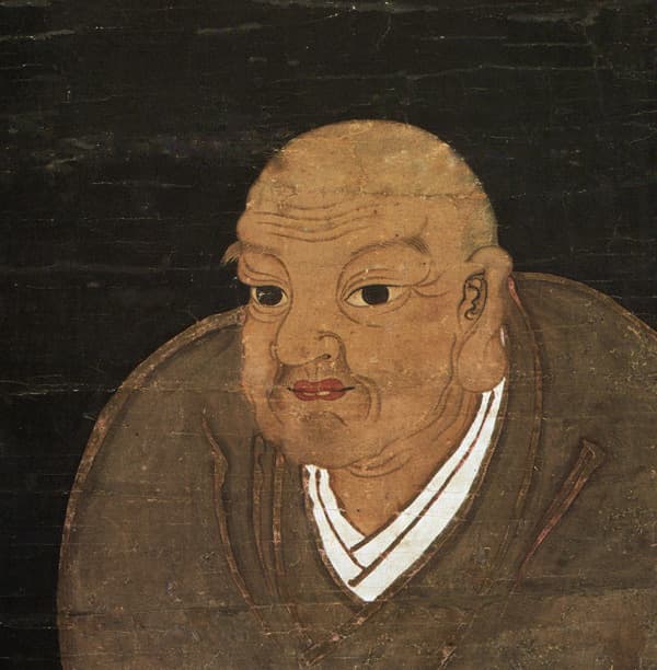 Historical portrait painting of Nichiren, founder of the Lotus Sutra school