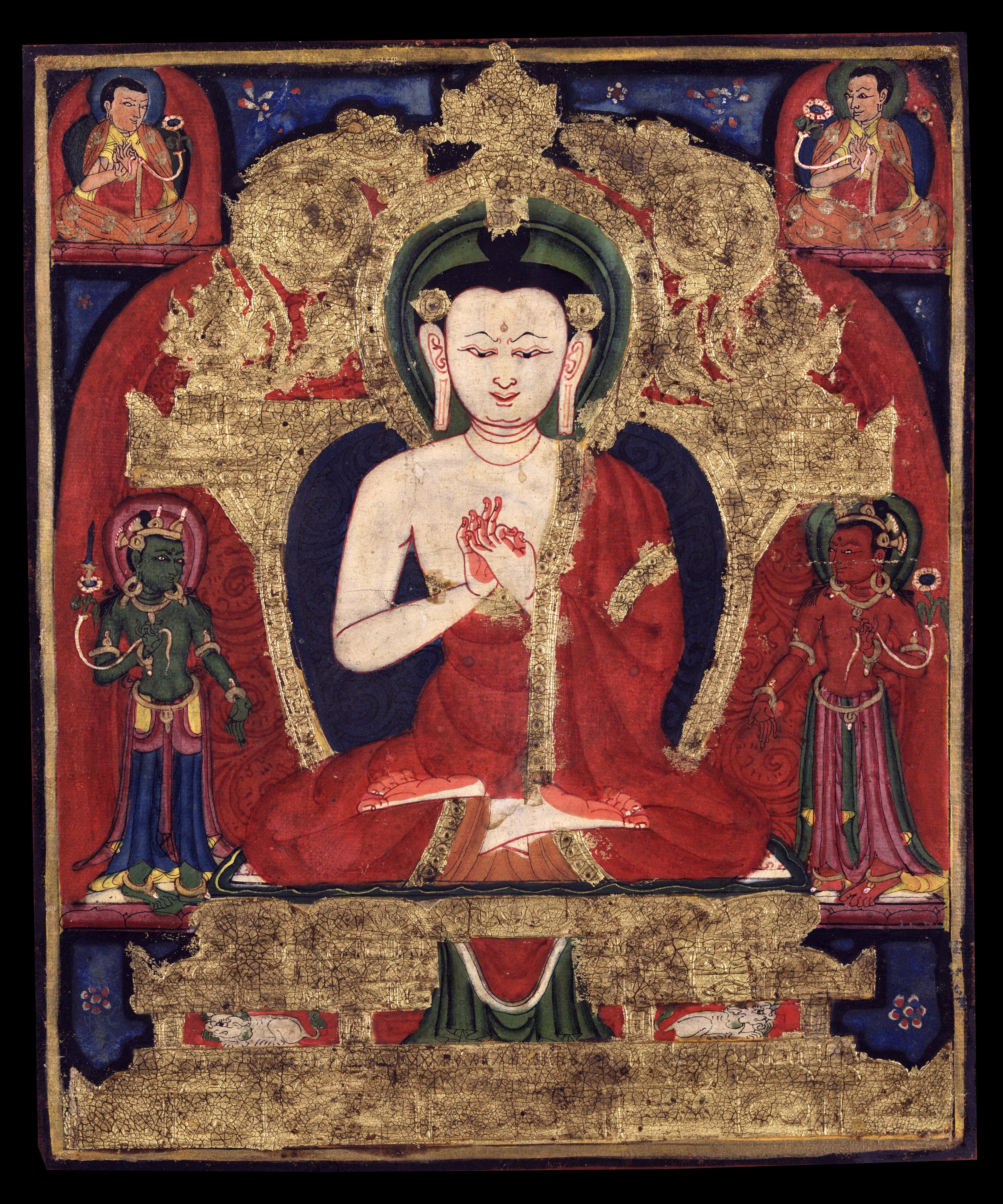 Tibetan thangka painting of Buddha Vairocana