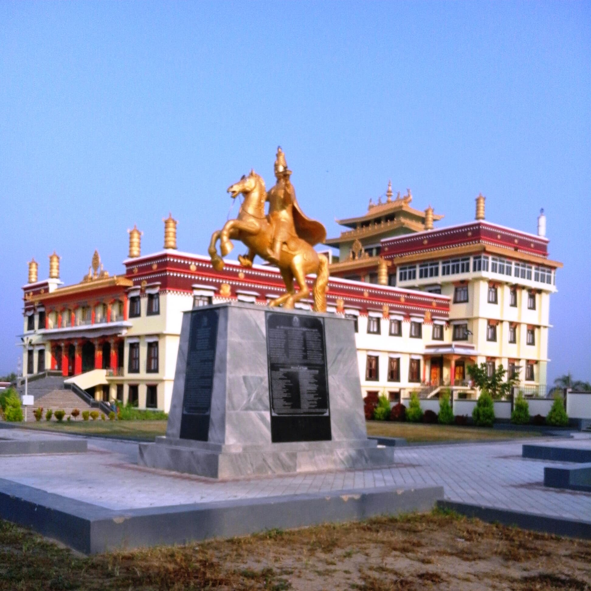 A rebuilt Tibetan Buddhist monastery in exile, part of the diaspora sangha outside Tibet