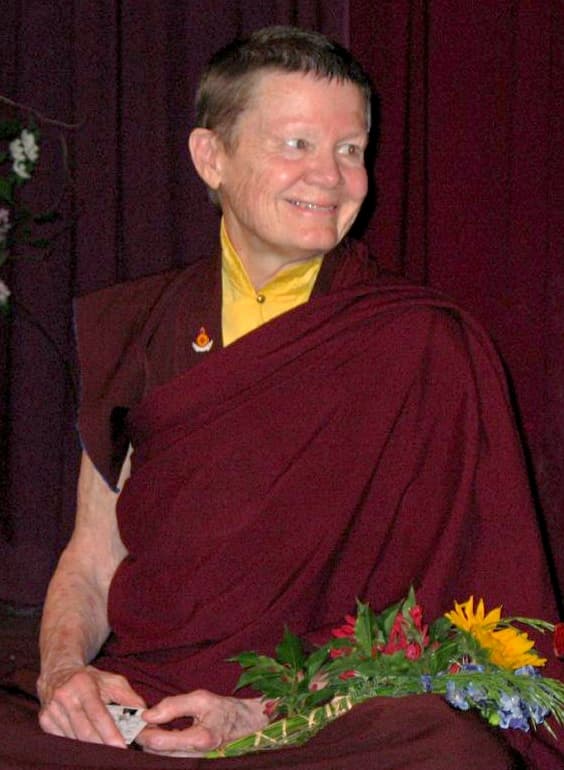 Portrait of Pema Chödrön, who teaches tonglen widely in the West