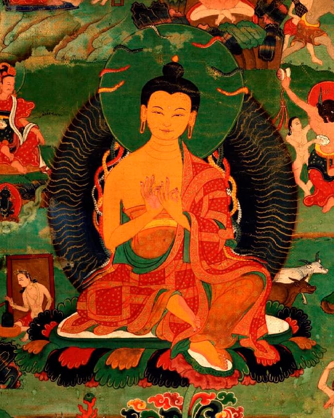 Thangka painting of Nagarjuna, the Madhyamaka philosopher who systematized the doctrine of the two truths