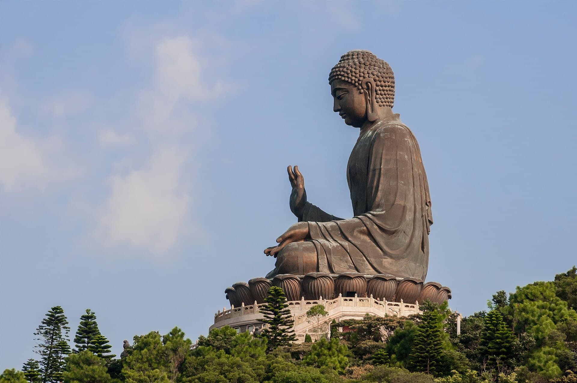 A bronze Buddha statue