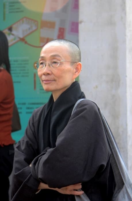 A Buddhist nun in robes